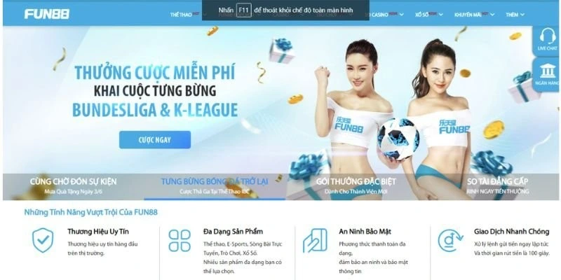 Link vào FUN88 có những sản phẩm nào?