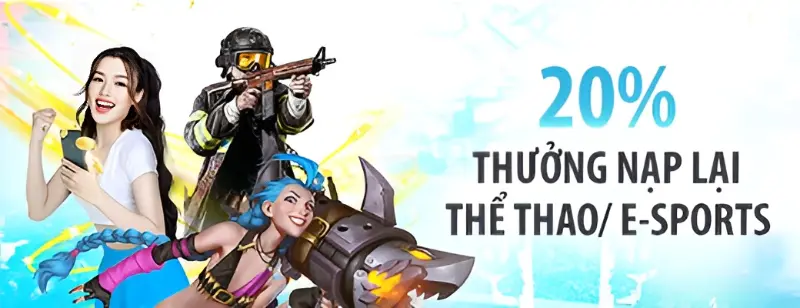 Nạp lại tiền sảnh Thể Thao tặng thưởng 20%