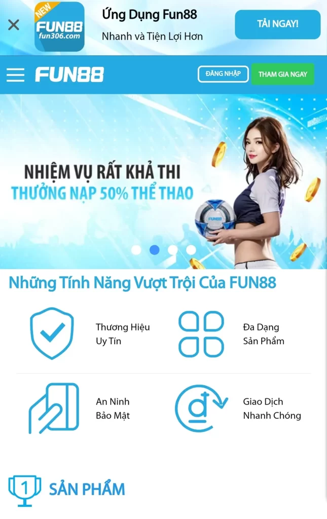 Truy cập vào trang tải ứng dụng Fun88