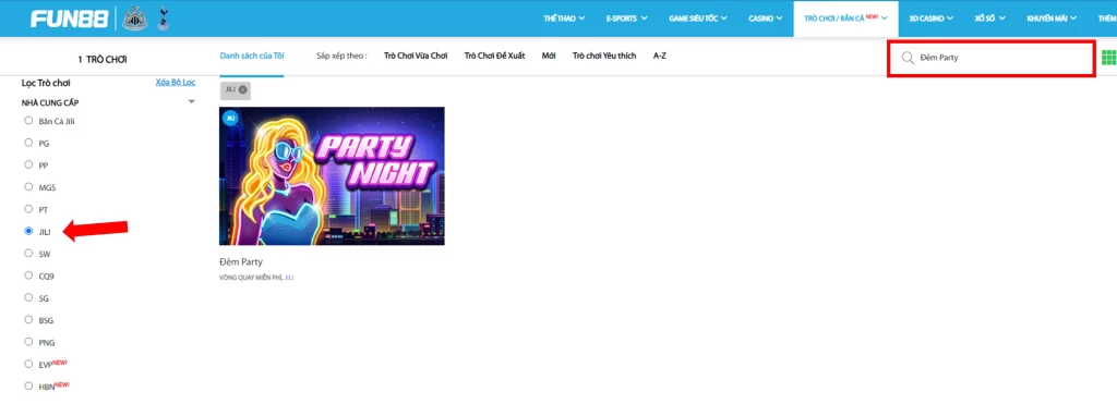 Cách Vào Slots Game Đêm Party Fun88