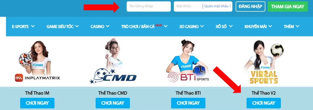 Bắt Đầu Vào Sảnh Thể Thao V2