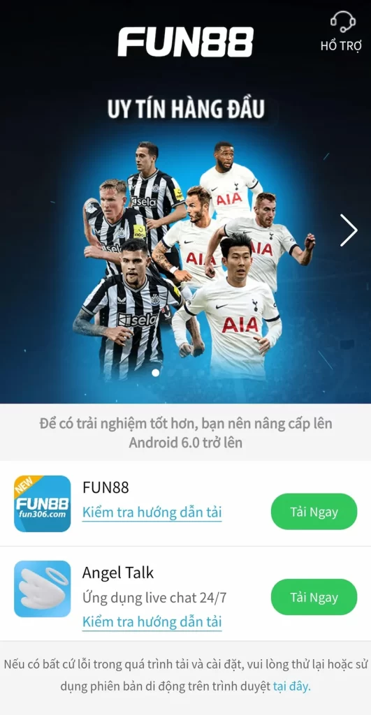 Chọn phiên bản ứng dụng Fun88 phù hợp